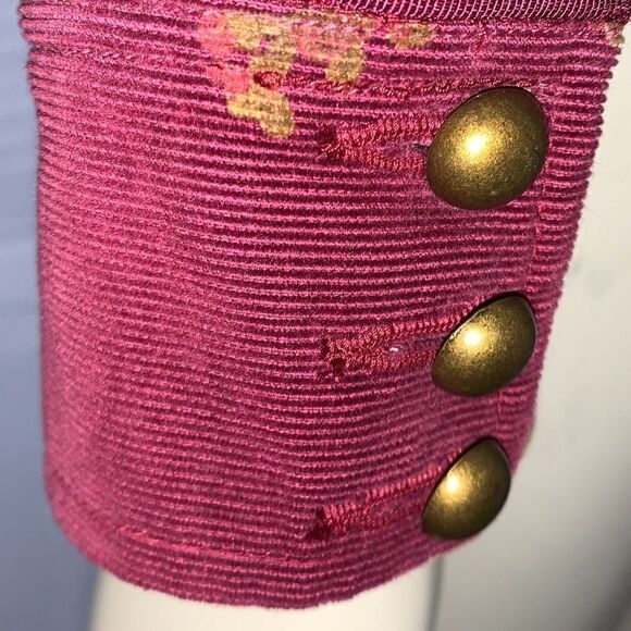 Liz Claiborne Wine Floral Corduroy Button Down Jacket Petite Large - Picture 11 of 14